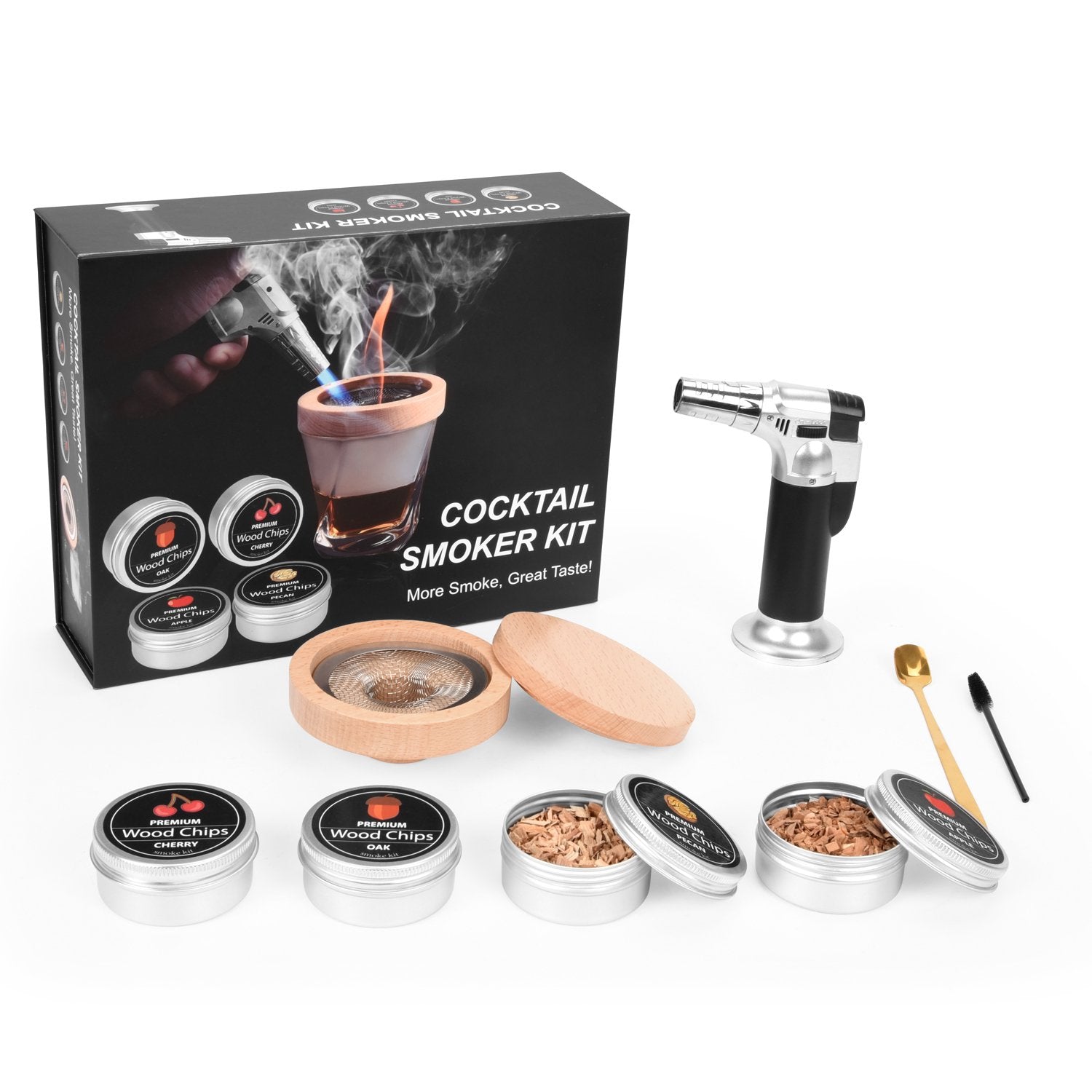 Cocktail Smoker Kit with Torch, 4 Flavors Wood Chips, Old Fashioned Sm –  OGEDNAC
