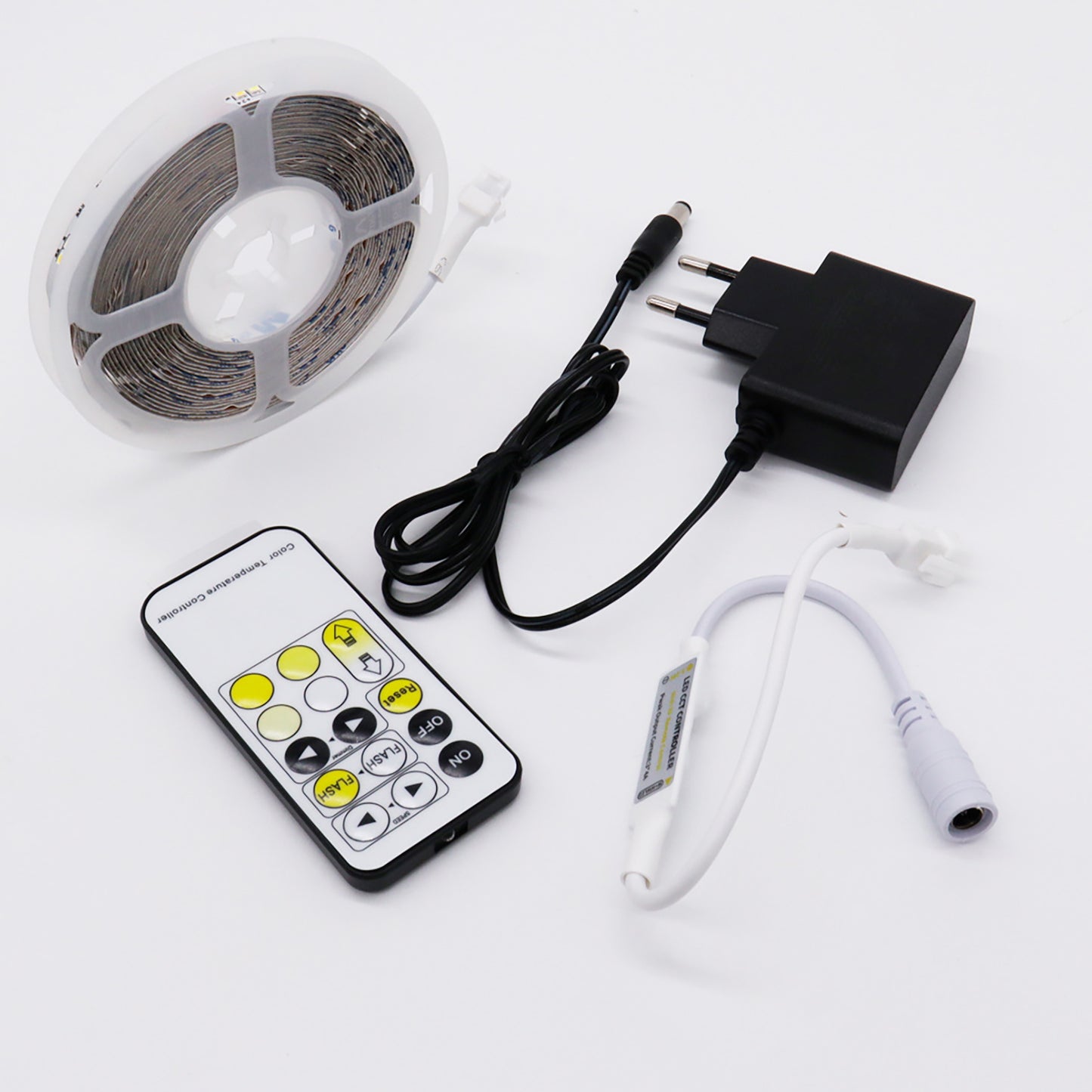OGEDNAC Under Cabinet Lighting kit, LED Strip Lights with Remote, Dimmable Under Cabinet Lights for Kitchen Cabinet, Counter, TV Back, Showcase 2700K-6500K Warm to Daylight White, 16.4ft