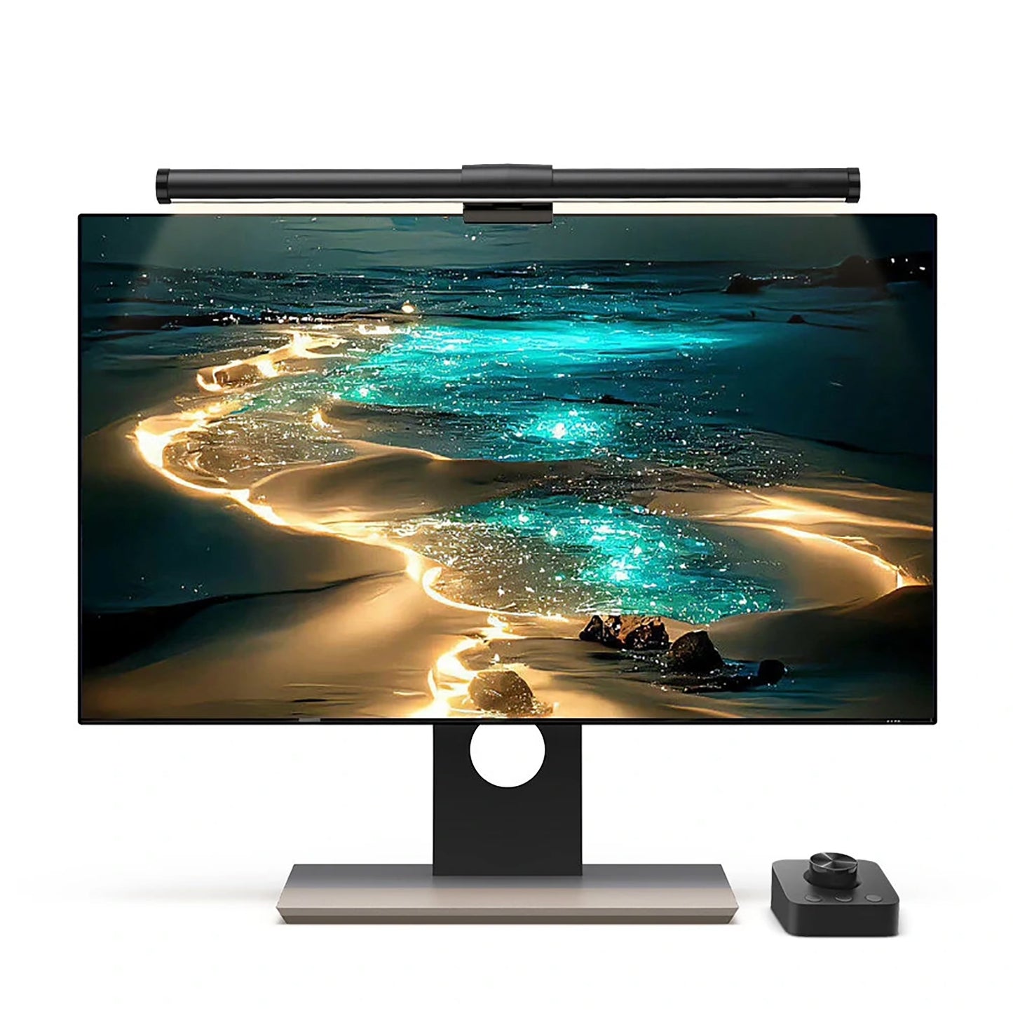 OGEDNAC Screen Monitor Light Bar, Touch/Wireless Remote Control Eye Protection Anti-Glare Adjustable Color Temperature Dimmable USB e-Reading Light for Home Office Desk PC Computer, Black