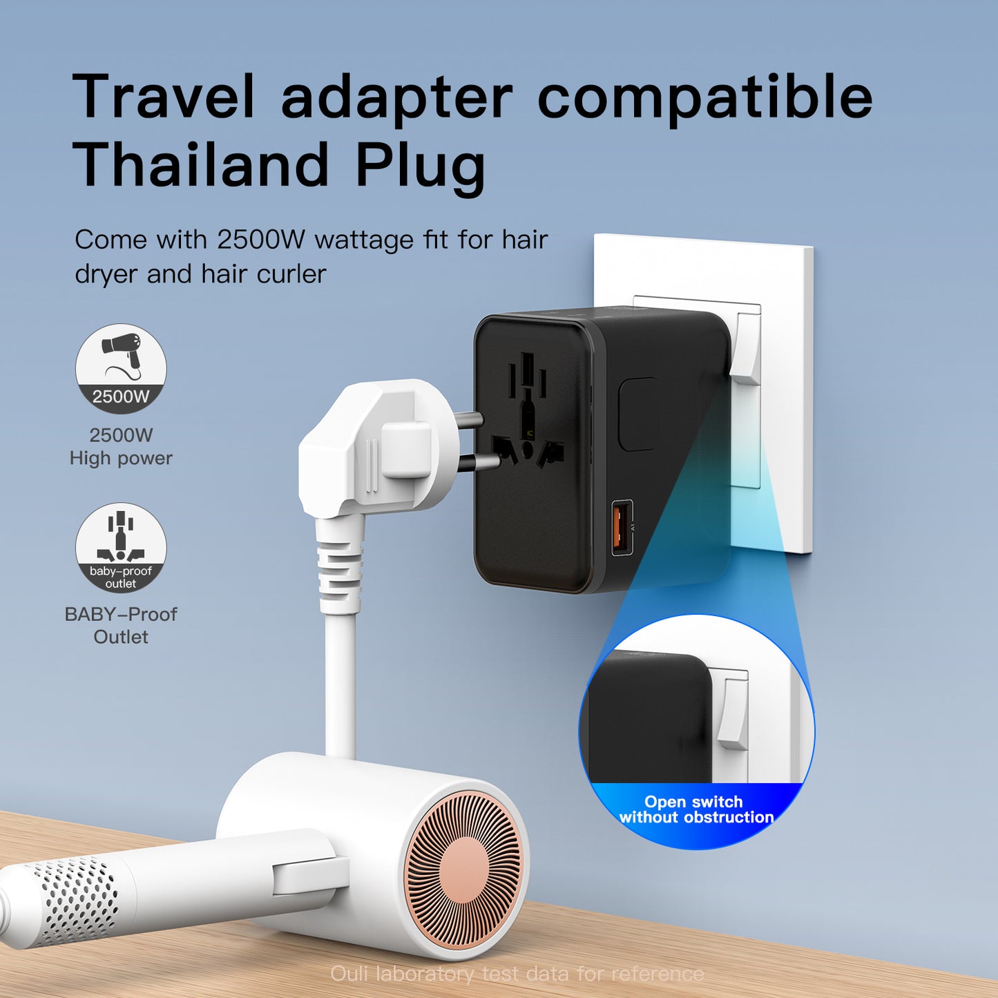 European Travel Plug Adapter USB C, OGEDNAC US to Europe Plug Adapter with 1 Outlets 4 USB Charger, Type C Power Adaptor to Italy Spain France Portugal Iceland Germany, White