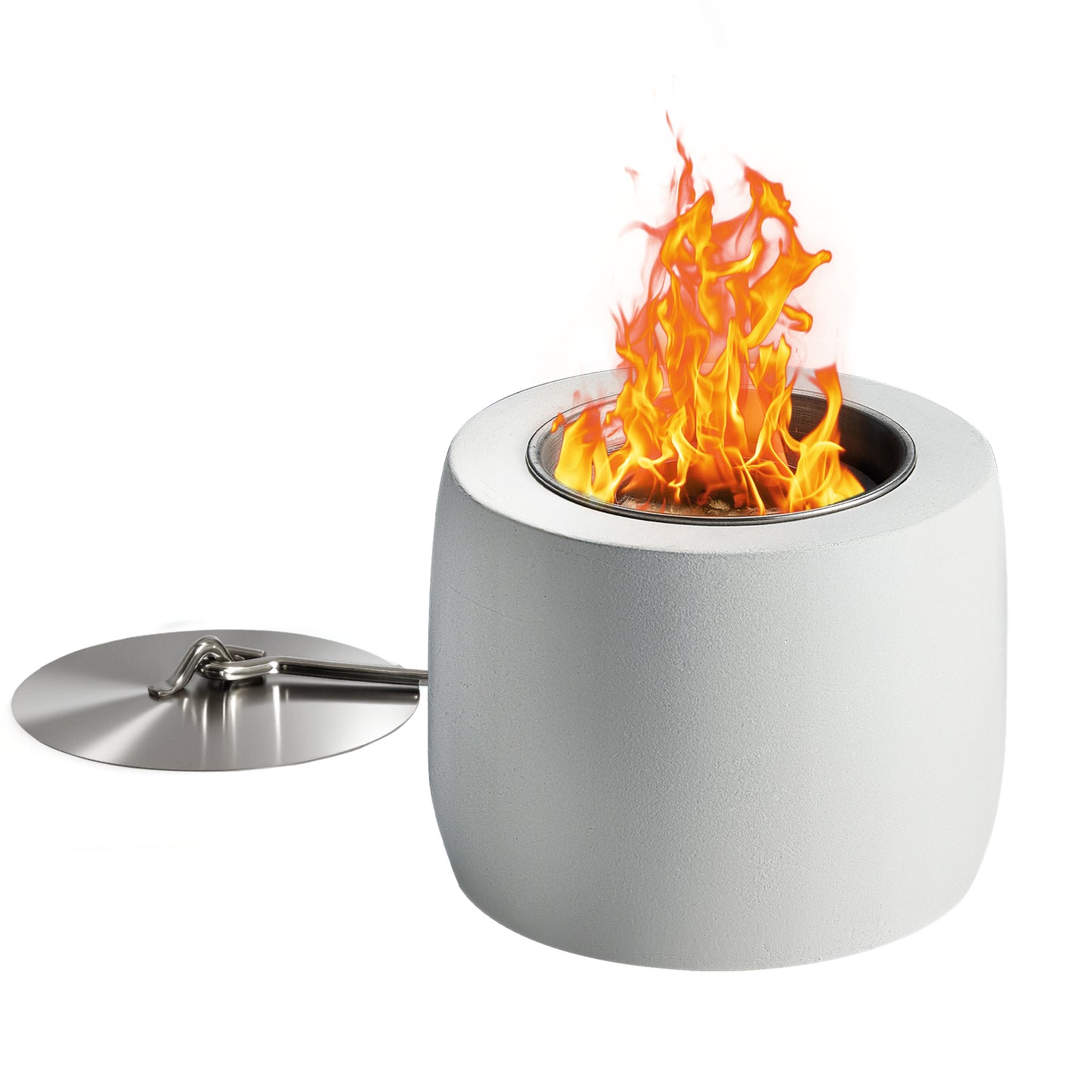 OGEDNAC Table Top Fire Pit Bowl, Concrete Tabletop Firepit Mini Alcohol Fireplace Indoor Outdoor Decor Portable Small Smores Maker for Garden Patio Balcony Wedding Housewarming Birthday Gifts