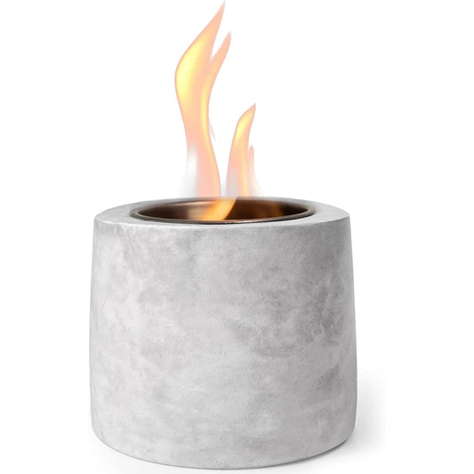 OGEDNAC Table Top Fire Pit Bowl, Concrete Tabletop Firepit Mini Alcohol Fireplace Indoor Outdoor Decor Portable Small Smores Maker for Garden Patio Balcony Wedding Housewarming Birthday Gifts